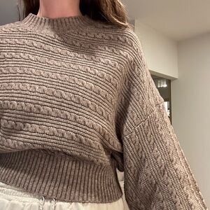 Brown Cable Knit Sweater